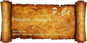 Petuker Csongor névjegykártya